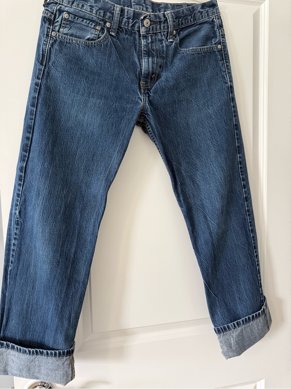 Levi's Women's Boyfriend Jeans in Dark Blue Wash